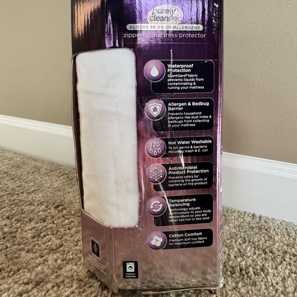 AllerEase Ultimate Cotton Mattress Protector - Purple - Picture 2 of 6